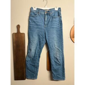 Madewell Womens Blue Denim The Perfect Vintage Crop Jeans Sanford Wash Size 29